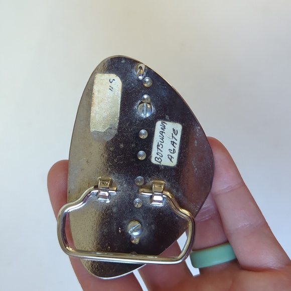 Vintage Botswana Agate Belt Buckle - Picture 4 of 5